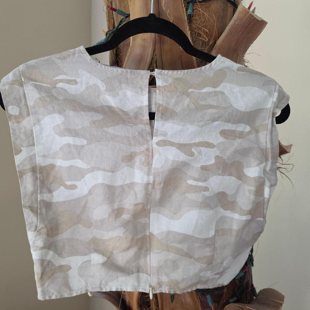 Zara Cream Camo Linen Blend Co-ord Set - Picture 5 of 8